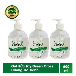 Rửa Tay Khô 💕HÀNG CHÍNH HÃNG💕 Combo 2 chai Gel rửa tay GREEN CROSS 500ml/chai TẶNG KÈM 1chai cùng loại - Hương Trà Xanh