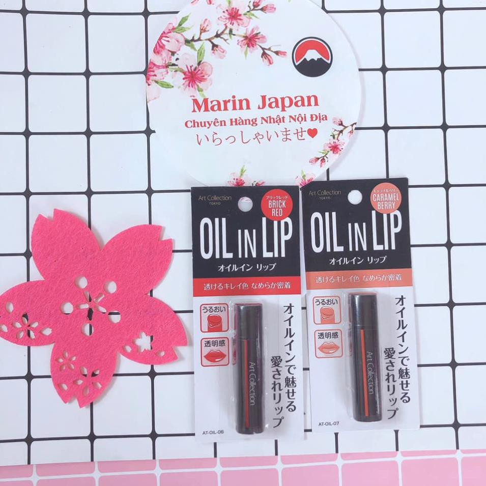 (SALE) Son dưỡng môi chống thâm môi Oil In Lip Art Collection Tokyo màu đỏ nội địa Nhật Bản