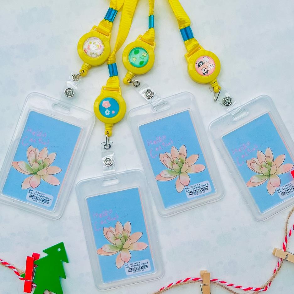 Thẻ Bảng Tên Kèm Dây Đeo Có Thể Kéo Dài Hàn Quốc 11x7cm