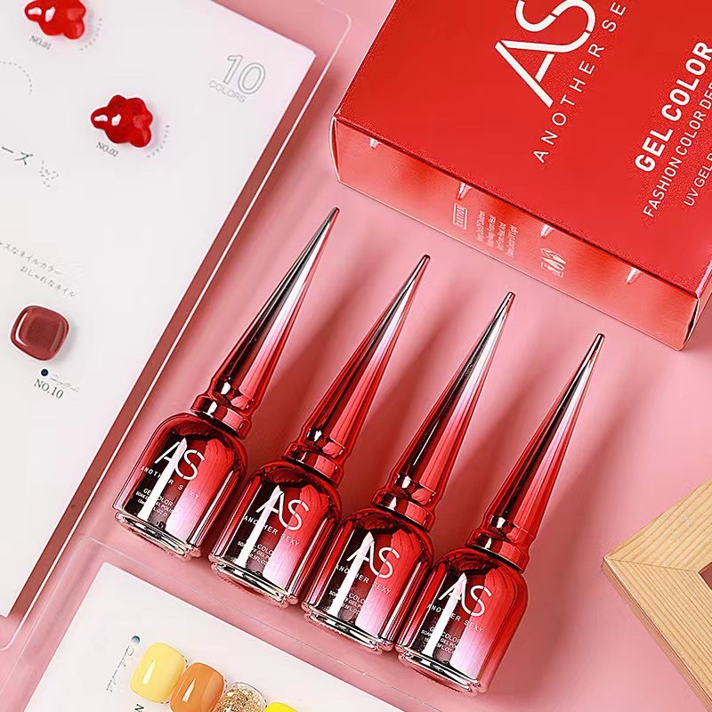 Sơn gel AS sơn thạch sơn gel thạch sơn móng tay dùng máy hơ gel tone hồng thạch hồng nude VUA SƠN AS mã ABX 15ml