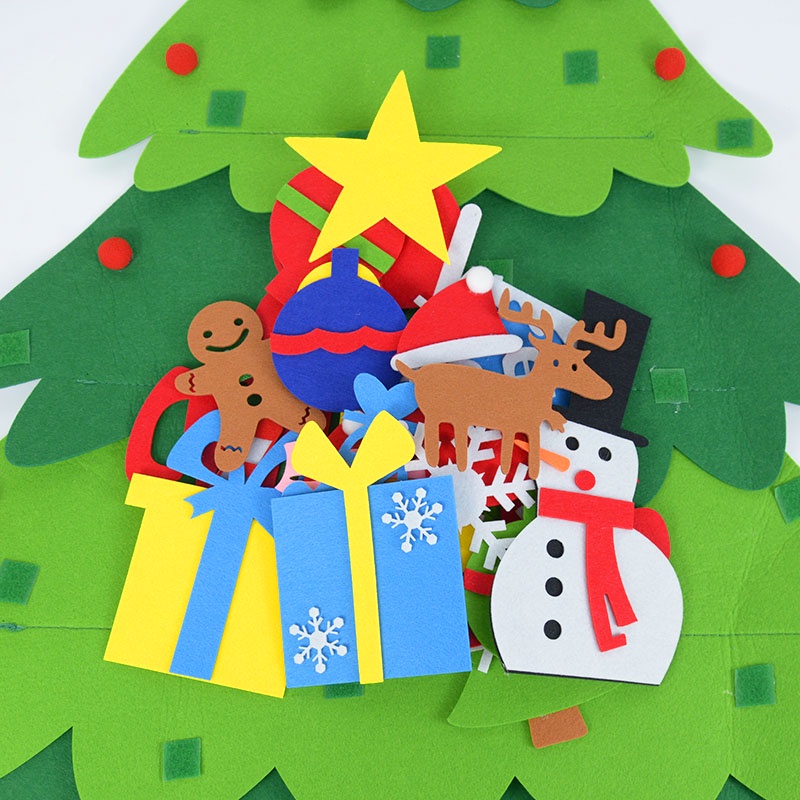 Sản Phẩm Trang Trí Giáng Sinh / Gói Vật Liệu Làm Thủ Công DIY Đồ Chơi Giáo Dục Cho Trẻ Em / Cây Thông Noel / Bộ Dụng Cụ Làm Bằng Vải Nỉ Ba Chiều