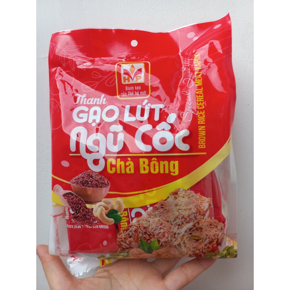 Thanh gạo lứt CHÀ BÔNG cao cấp - túi 10 thanh - thanh gạo lứt ăn vặt giảm cân