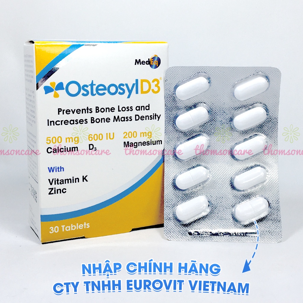 Bổ sung canxi Osteosyl D3 cho trẻ em, phụ nữ có thai, người già loãng xương có thêm Magie, ZinC, Vitamin D3, Vitamin K