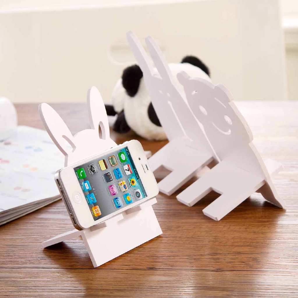 Giá đỡ điện thoại bằng gỗ hình động vật đáng yêu