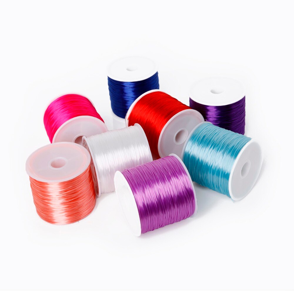 Cuộn dây cao su nylon Beadia co giãn xỏ hạt làm trang sức 14 màu 50m 0.7mm
