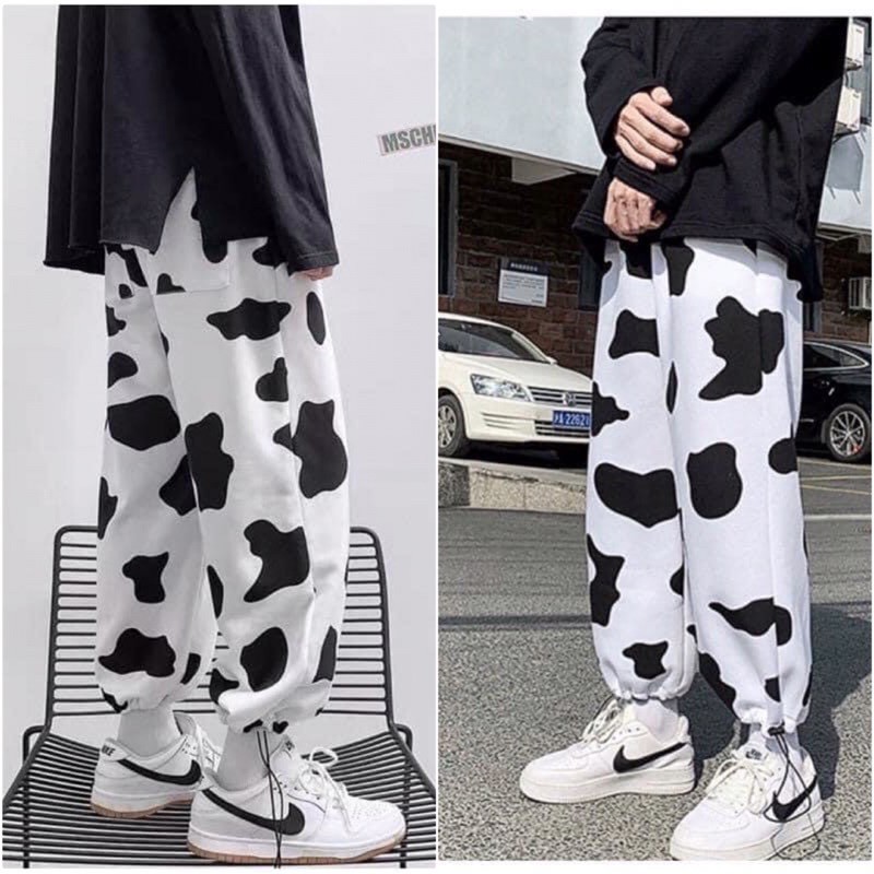 Quần jogger bo chun ống rộng Bò sữa hot hit nam nữ