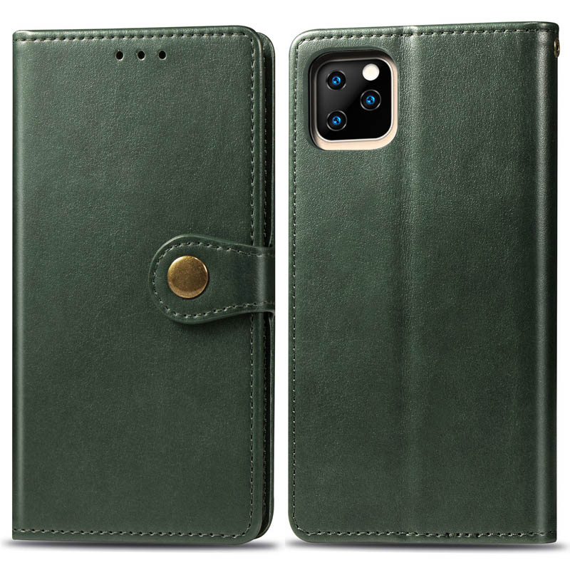 Lekaari IPHONE Bao Da Nắp Gập Màu Trơn Phong Cách Retro Cho Iphone 12 Mini 11 Pro Xs Max X Xr Se 2020