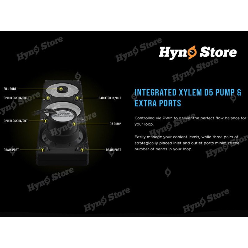 Combo tấm tank Corsair Hydro X Series XD7 RGB cao cấp Tản nhiệt nước custom Hyno Store