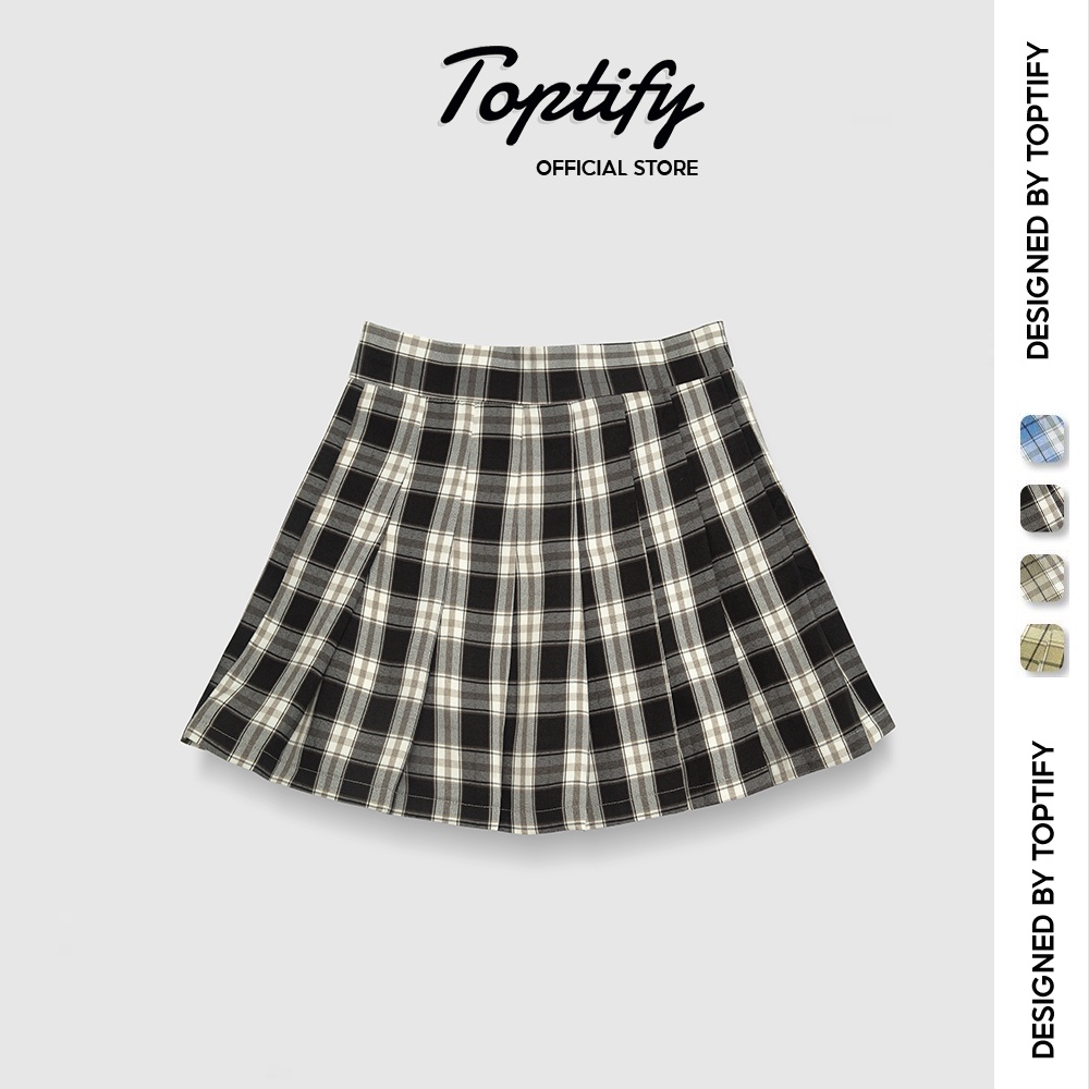 Chân váy nữ kẻ caro Tennis Skirts TOPTIFY xếp ly có lót quần VV02 | BigBuy360 - bigbuy360.vn