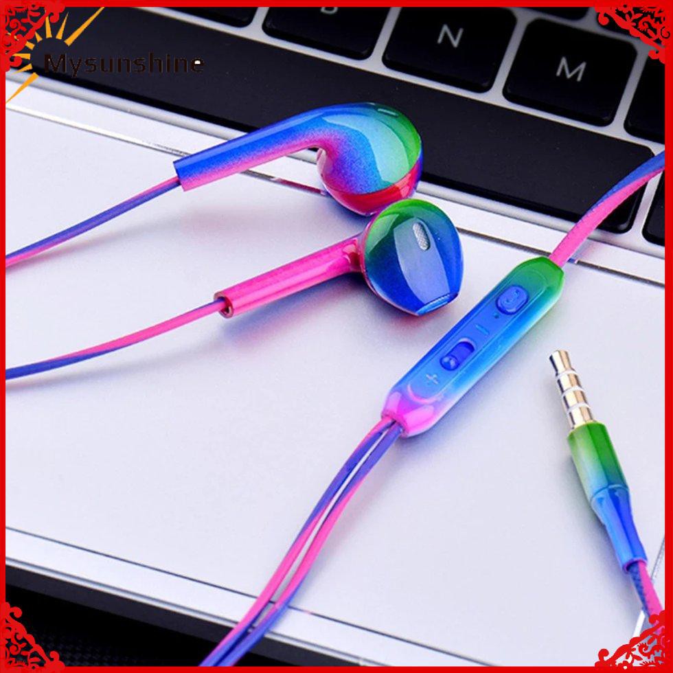 Tai Nghe Nhét Tai Thể Thao Màu Gradient Kèm Mic | BigBuy360 - bigbuy360.vn