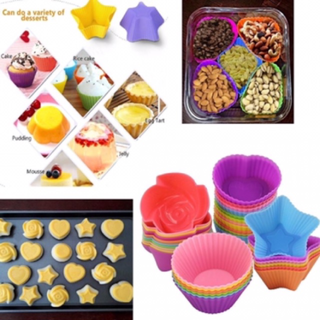 Khuôn cup silicon dầy dặn làm bánh muffin nhiều mẫu