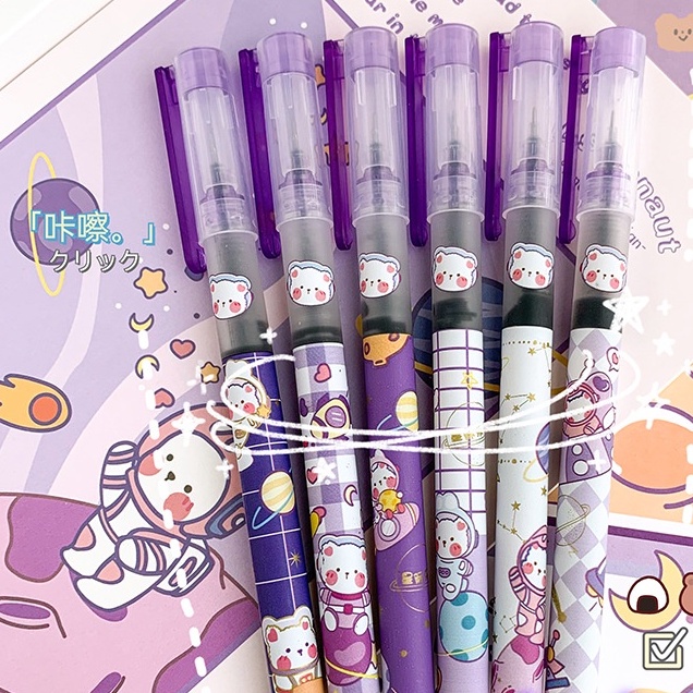 Bút Gel Mực Gel Lỏng Ngòi 0.5 Sợi Carbon Phong Cách Hoạt Hình Dễ Thương Cho Học Sinh