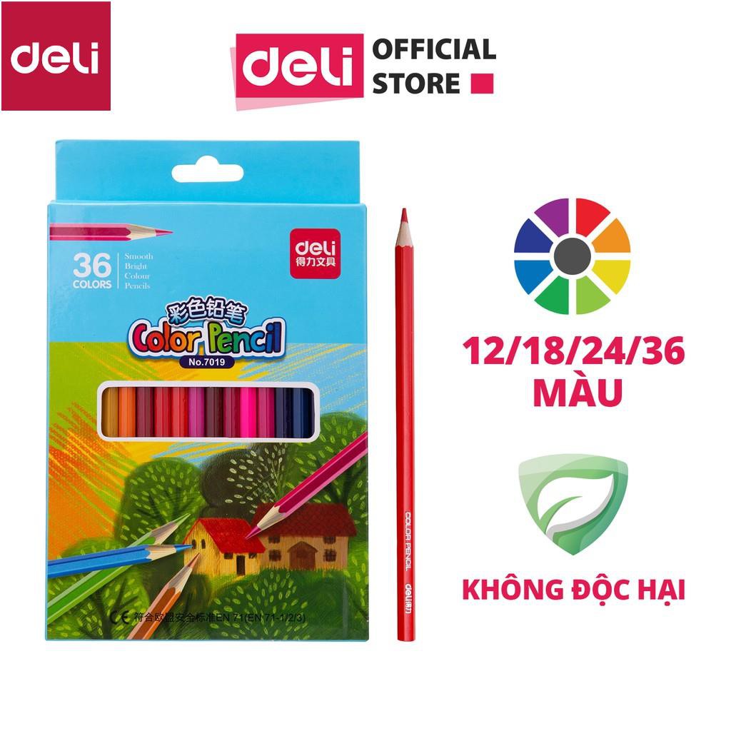 Bút chì màu học sinh Deli - 12 màu/18 màu/24 màu/36 màu - 7016/7017/7018/7019 [Deli]