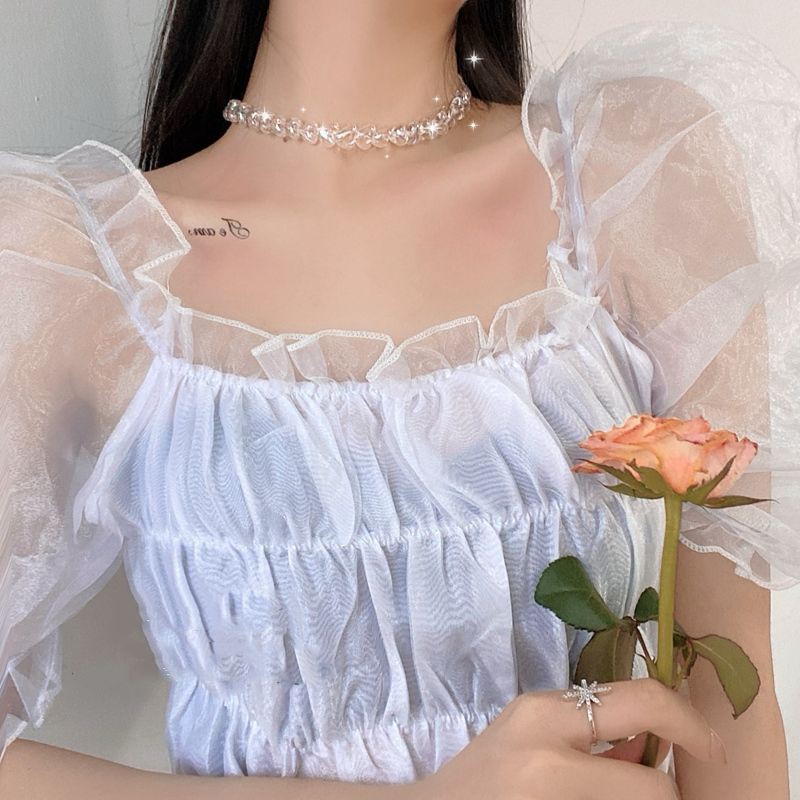 Choker trong suốt áng màu nhẹ nhàng cực sang mã FL-07.8