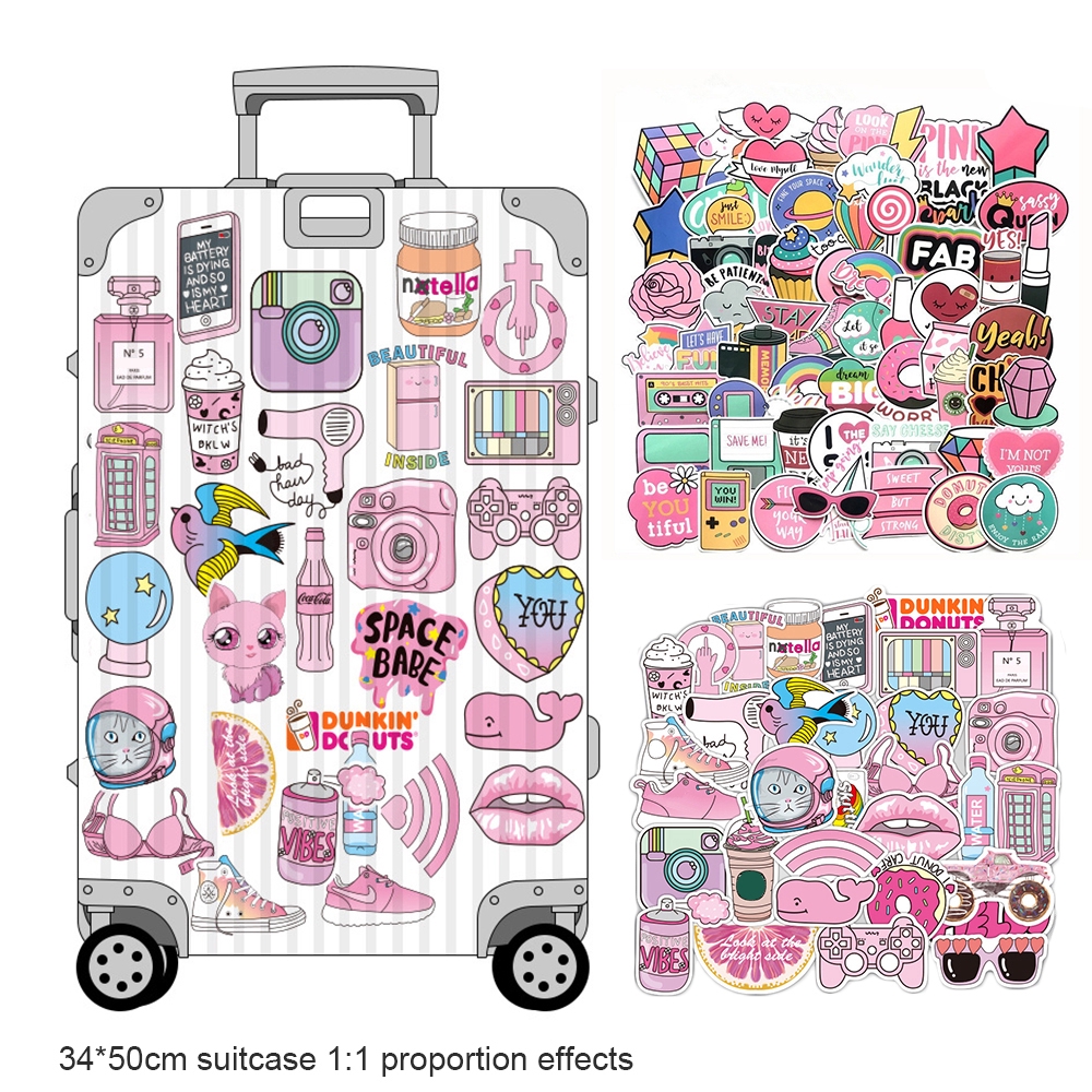 50/60 chiếc Vinyl PVC Văn phòng phẩm DIY Craft Cartoon Photo Laptop Hành lý Dán