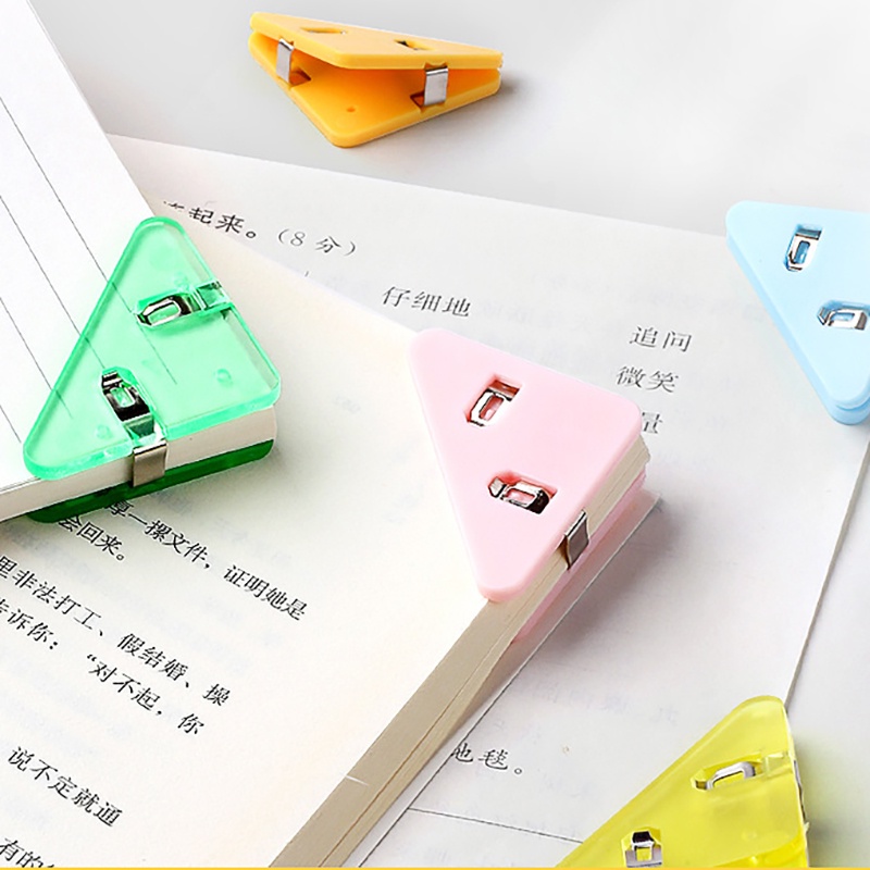 Kẹp Giấy Hình Tam Giác Bằng Nhựa Trong Suốt Đa Năng Dễ Thương