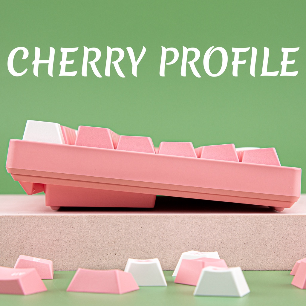 Aifei Cherry Profile PBT Keycaps Double Shot Injection 173 Phím Bộ bàn phím cơ cho Cherry MX Gateron Kailh Switch (Hoa đào）