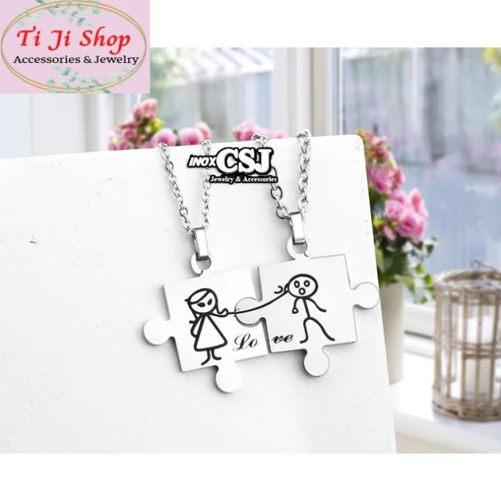 DÂY CHUYỀN CẶP ĐÔI MẢNH GHÉP TRAI GÁI MC247 - siêu đẹp chuẩn thời trang