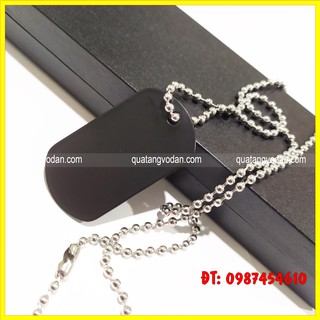 Thẻ bài lính dogtag Mỹ màu đen (trơn)