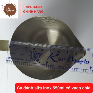 Ca đánh sữa inox 550ml có vạch chia