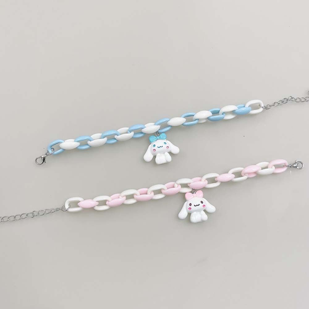 Vòng tay bằng Acrylic họa tiết chú chó tai to dễ thương nhiều màu sắc cho cặp đôi