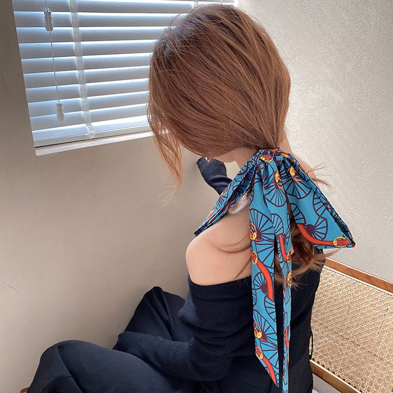 Dây Cột Tóc Lụa Phong Cách Retro Hàn Quốc Mới