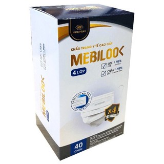 Khẩu trang y tế 4 Lớp mebilook - mebiphar 1 hộp 40 miếng