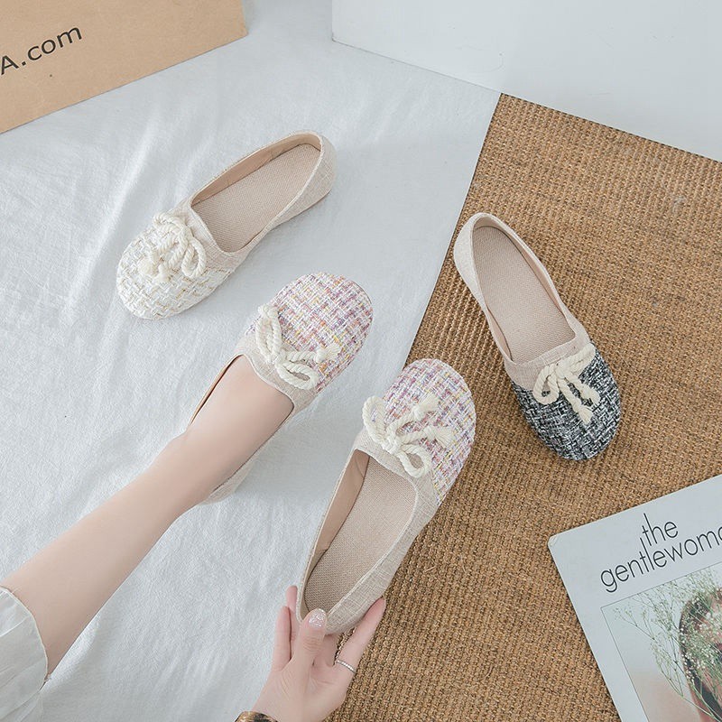 XGA090 Giày búp bê ren cói phong cách Nhật Bản xinh xắn (HÀNG ORDER)