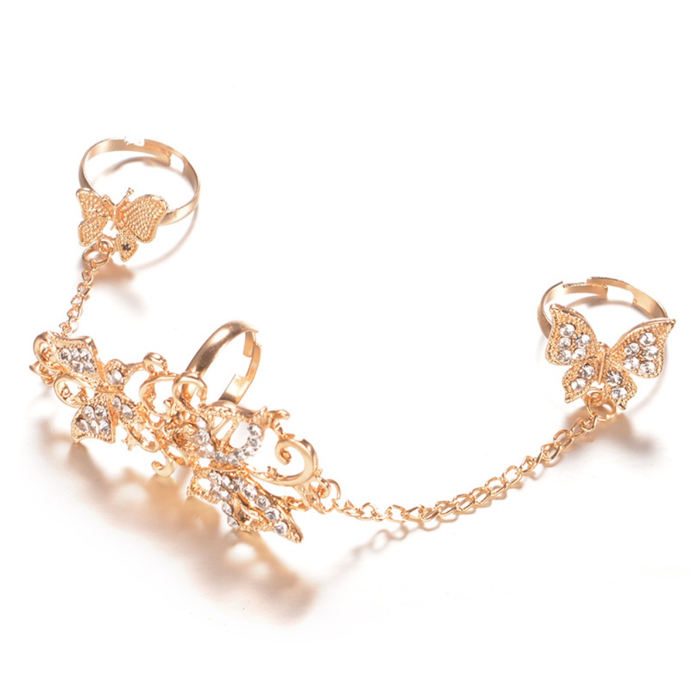 Nhẫn knuckle hình những chú bướm xinh xắn đính đá độc đáo dành cho nữ