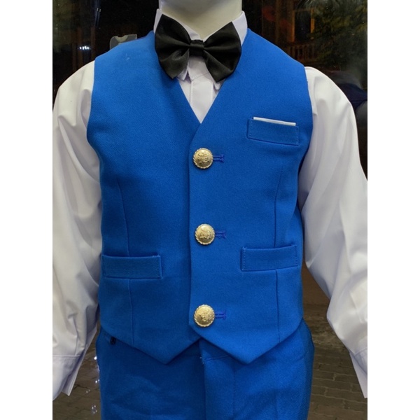 Bộ vest gile bé trai xanh dương