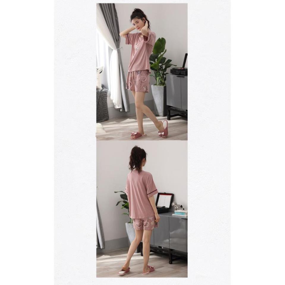 [Mã WABOOM giảm 15% đơn 99k] [XẢ KHO] BỘ ĐỒ NỮ MẶC NHÀ QUẦN CỘC HỌA TIẾT CHIM HỒNG HẠC LC05 | BigBuy360 - bigbuy360.vn