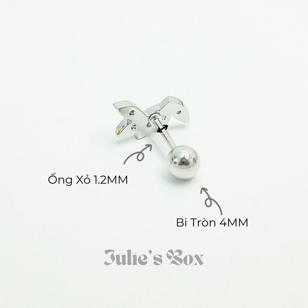 [1 Chiếc] Khuyên Tai Vành Tai Hình Lá Cây Xỏ Unisex Titanium Không Đen Không Ngứa Không Dị Ứng julies box