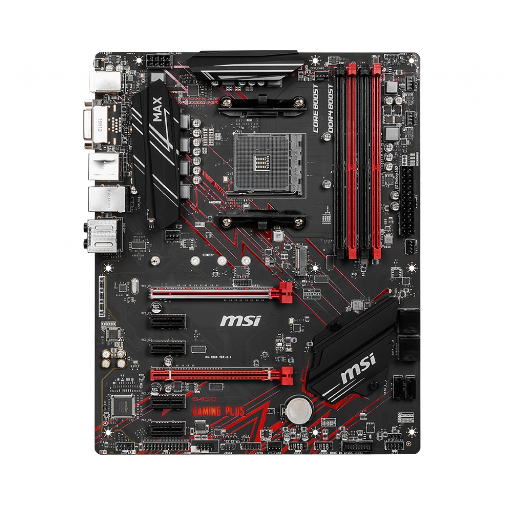 Bo mạch chủ Mainboard MSI B450 GAMMING PLUS MAX AMD B450, Socket AM4,m-ATX, 4 khe RAM DDR4