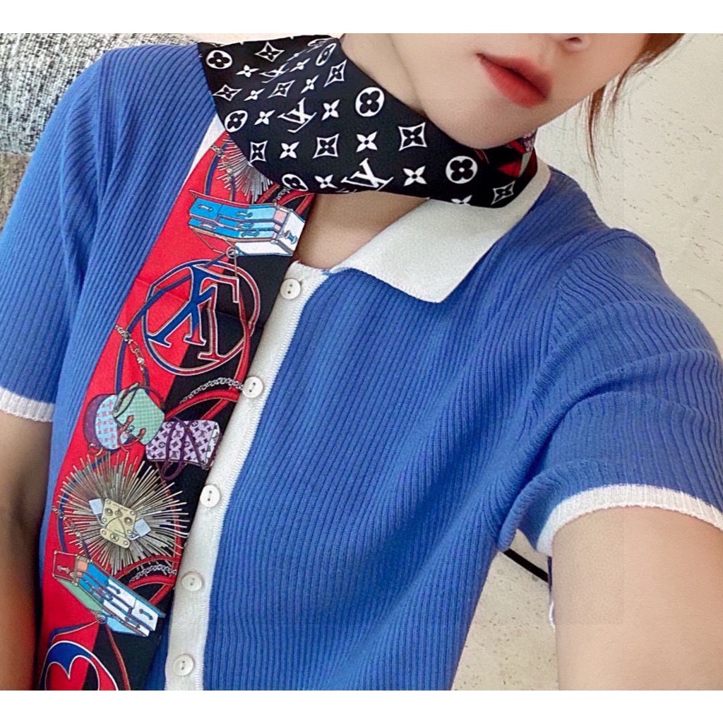 Khăn Choàng Cổ / Khăn Quàng Cổ / Túi Xách Bằng Lụa Phối Màu Thời Trang Cho Nữ