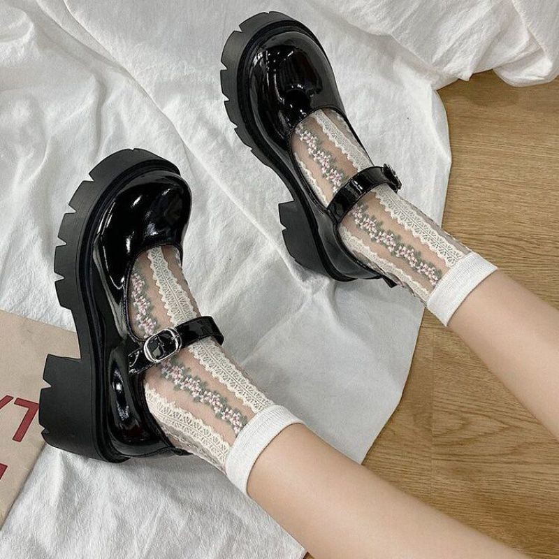 Giày búp bê nữ,giày Oxford lolita vintage Ulzzang siêu xinh đế độn 5cm