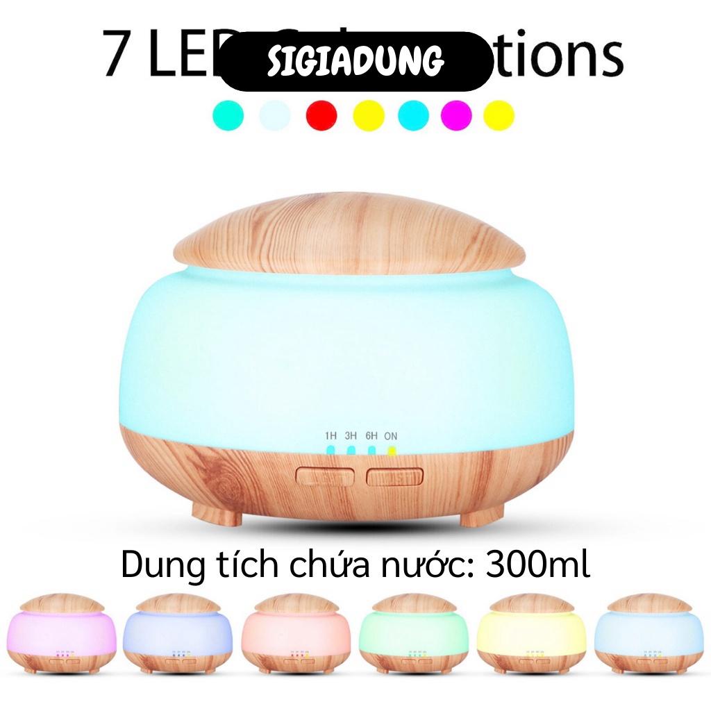 [SGD] Máy Khuếch Tán Xông Tinh Dầu - Máy Phun Sương Tạo Độ Ẩm Viền Vân Gỗ 300ml 9924
