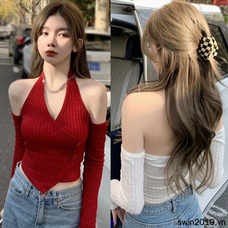 Áo Croptop Trễ Vai Thiết Kế Đơn Giản Hợp Thời Trang