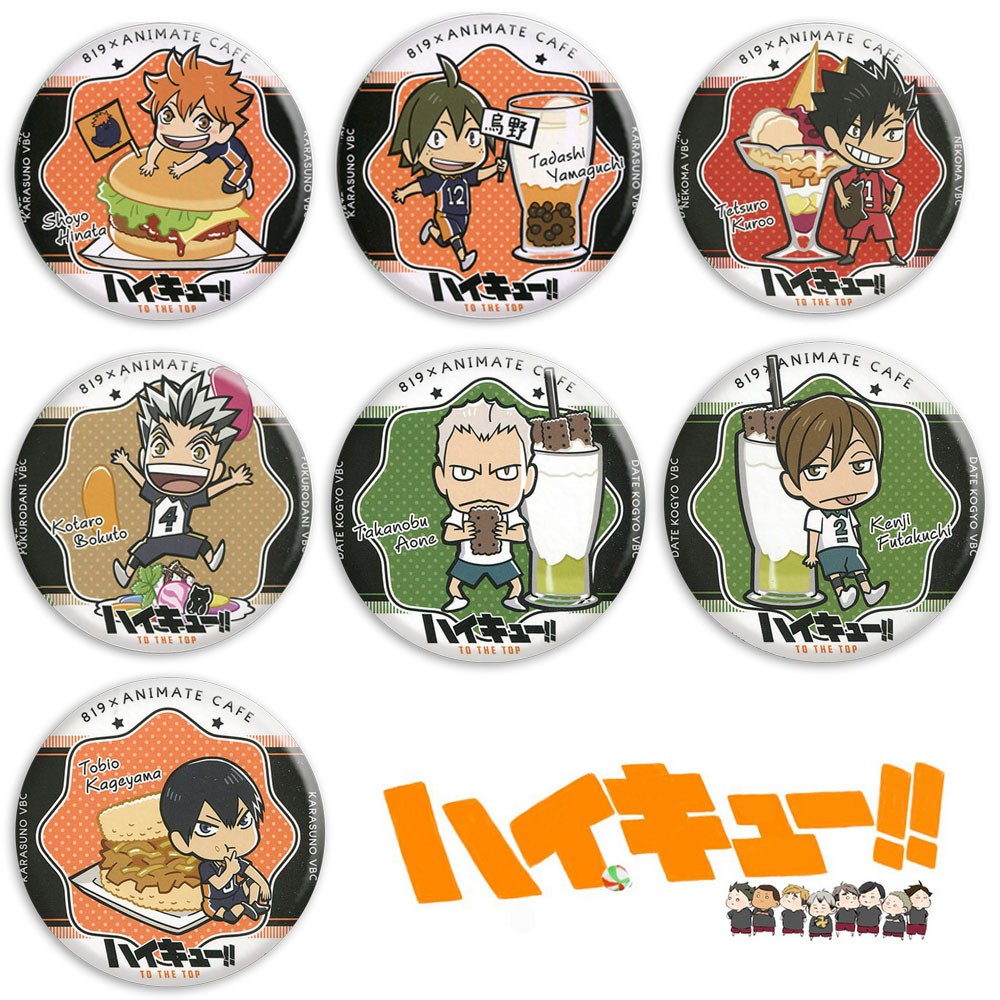 Huy hiệu cài áo IN HÌNH Haikyuu! Vua bóng chuyền anime chibi dễ thương tiện lợi m01