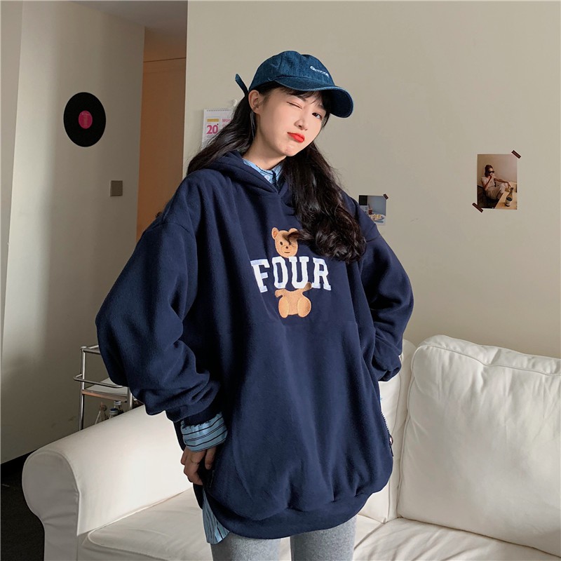 [áo hoodie nữ form rộng] Áo hoodie unisex nữ form rộng thời trang ulzzang