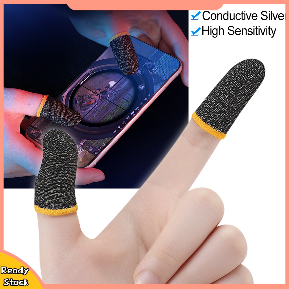 Bộ 2 miếng bọc ngón tay chống mồ hôi bằng sợi carbon cho chơi game điện thoại