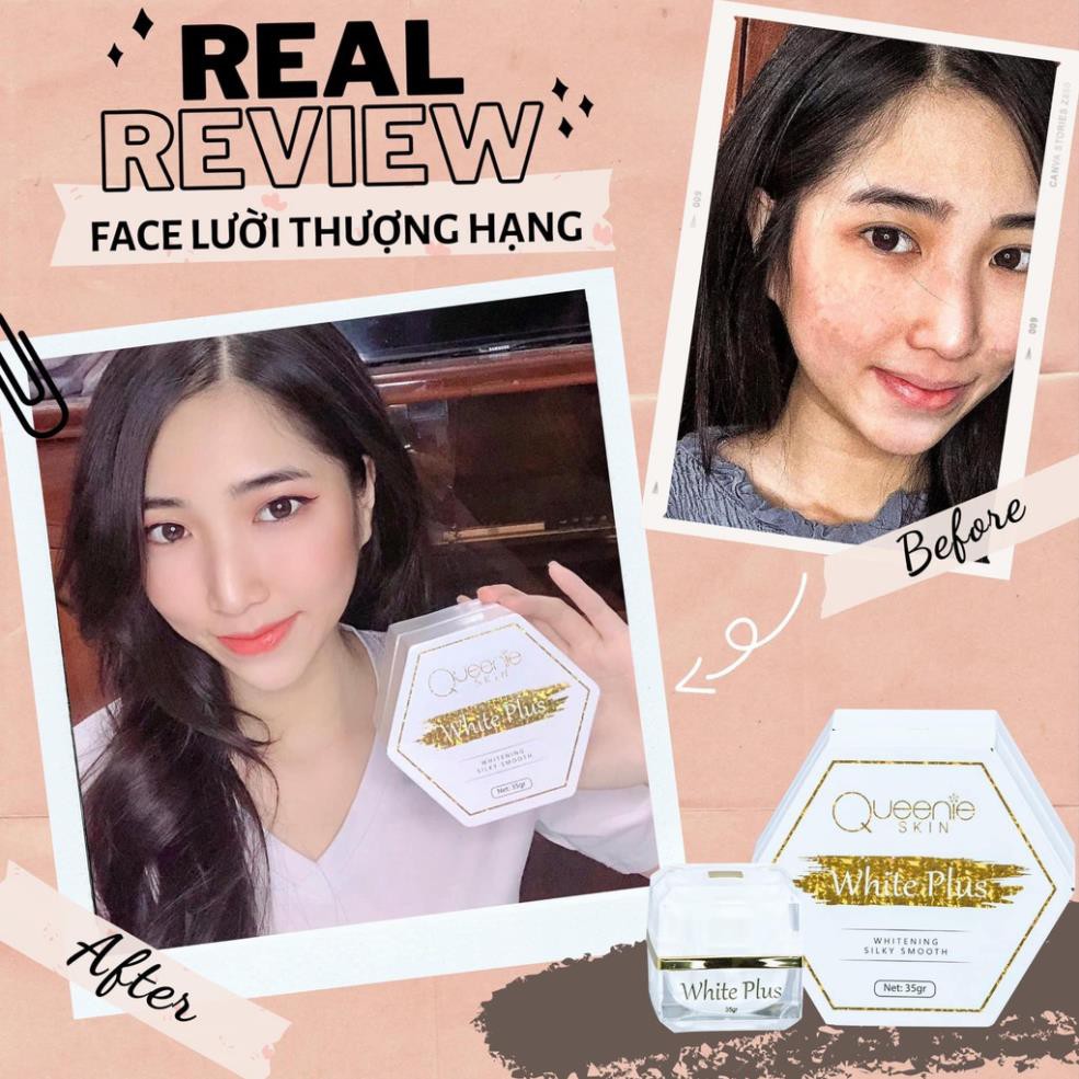 Kem Face Lười Thượng Hạng White Plus Queenie Skin - Kem Face Lười Queenie Skin 35gr