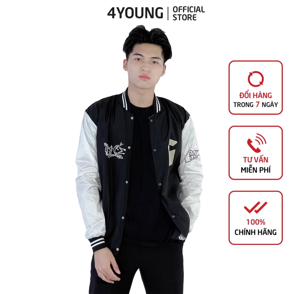 Áo khoác dù bomber nam nữ form rộng 4YOUNG BBLV08