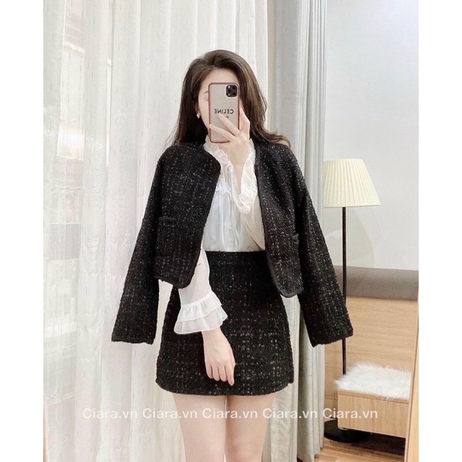SET 3 MÓN BỐ: KHOÁC NGOÀI VIỀN CỔ TAY VOAN+ SƠ MI TRẮNG CỔ BÈO + CHÂN VÁY ✨