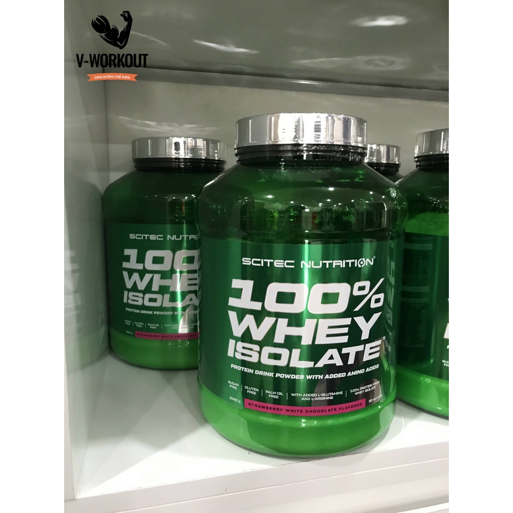 Whey Protein - 100% WHEY ISOLATE 2000g- 80serving- Thực phẩm phát triển cơ tinh kiết không nóng trong - SCITEC NUTRITION
