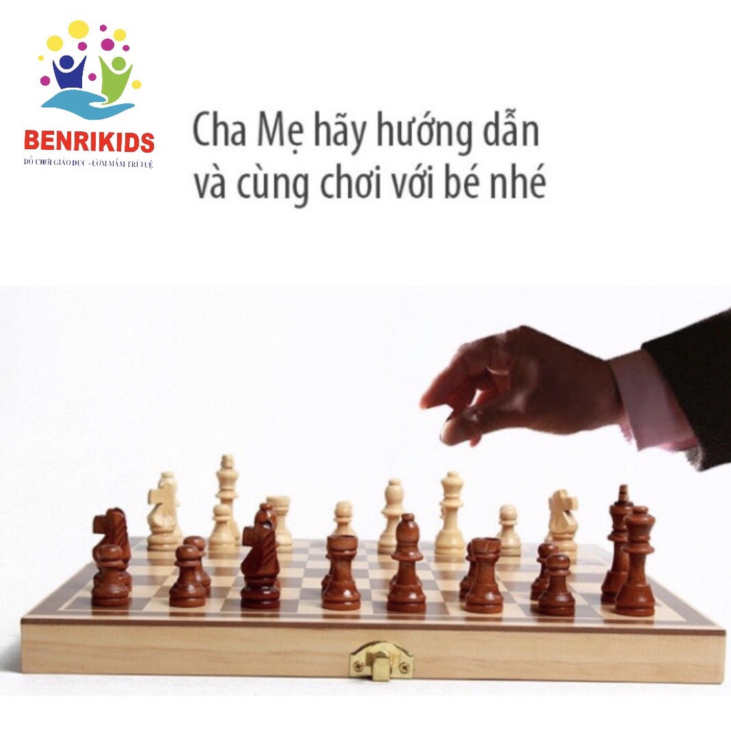 Bàn Cờ Vua Bằng Gỗ Tự Nhiên Siêu Sắc Nét Có Hộp Đựng Tiện Lợi