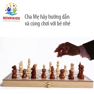 Bộ Cờ Vua Bằng Gỗ + Hộp Đựng Kiêm Bàn Cờ