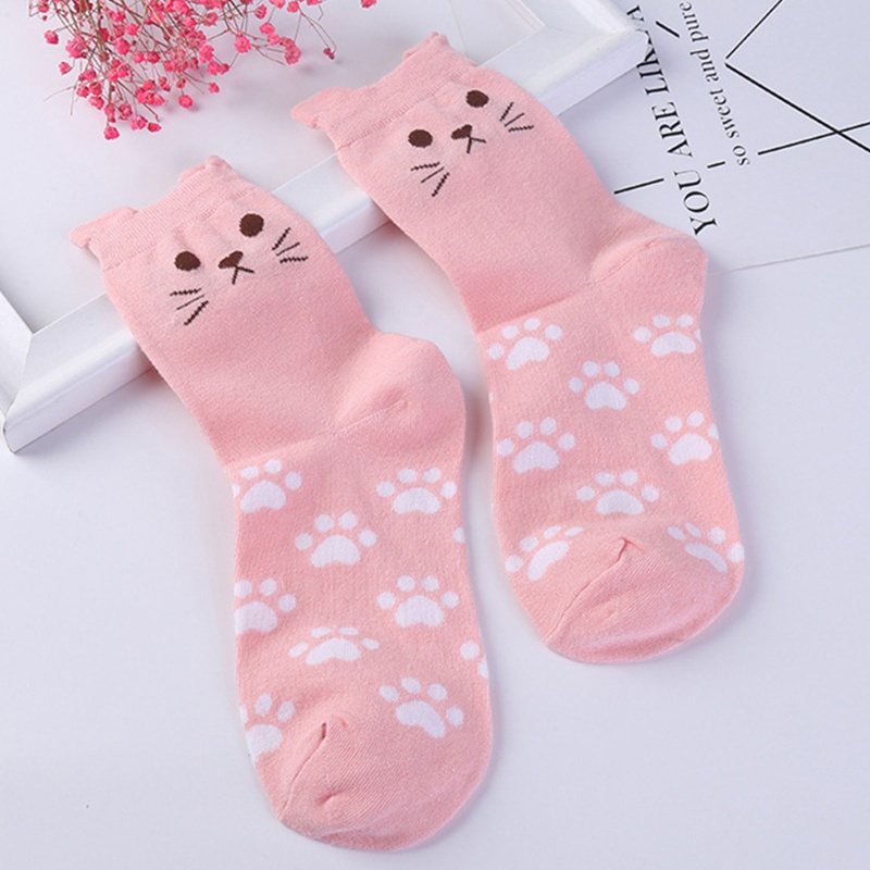 Set 5 Đôi Tất In Hình Chân Mèo 3D Dễ Thương Phong Cách Harajuku Cho Nam Và Nữ