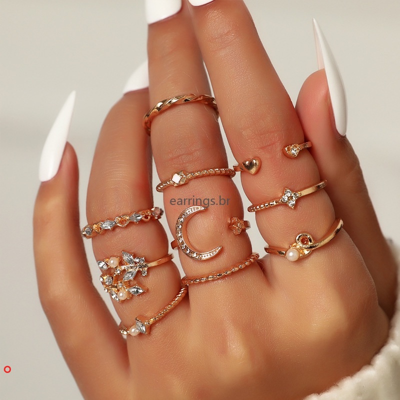 Set 10 nhẫn hở nhiều kiểu dáng xinh xắn