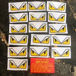 1k cho 1 tem em mắt fendi vàng đổ keo dày dán điện thoại laptop máy tính bảng nón bảo hiểm và che nắp nước nhiều chỗ