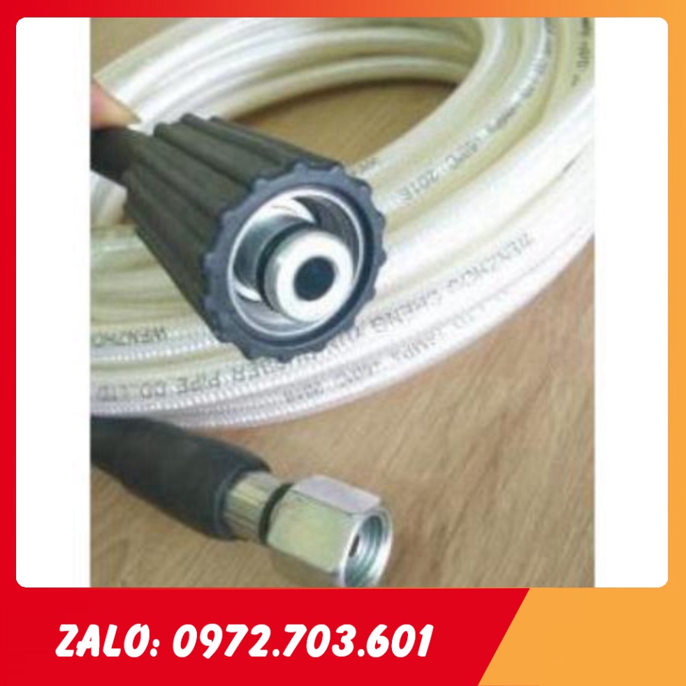 Dây rửa xe áp lực cao màu trắng 10-15-20m, Phụ kiện máy rửa xe xách tay [GIÁ TỐT]